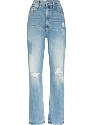 Høy midje stretch jeans Mother blå