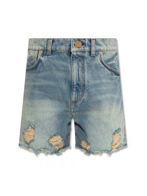Shorts en jean Balmain bleu