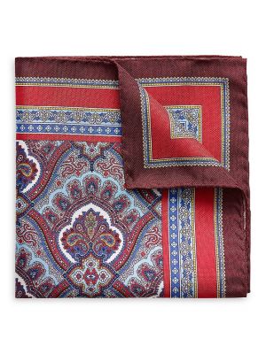 Шелковый платок с узором пейсли Eton красный