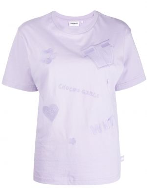 T-shirt ricamato Chocoolate viola