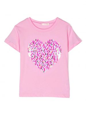 T-shirt con paillettes Billieblush rosa
