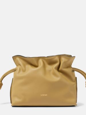 Kožna clutch torbica Loewe zelena
