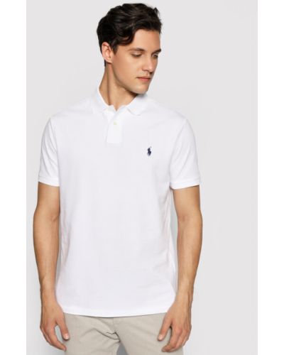 Hálós rövid ujjú slim fit pólóing Polo Ralph Lauren fehér