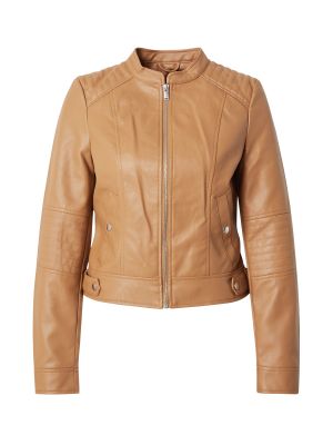 Priliehavá kožená bunda z ekologickej kože Vero Moda hnedá