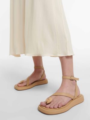 Kožené sandále Gia Borghini béžová