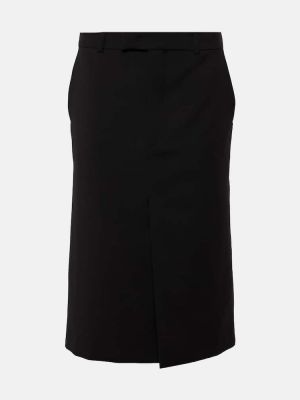 Falda midi de lana Sportmax negro