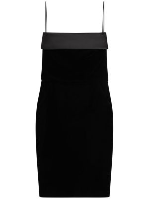 Μίντι φόρεμα από βισκόζη Saint Laurent μαύρο