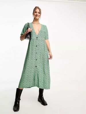 Леопардовый платье миди с принтом Whistles зеленый