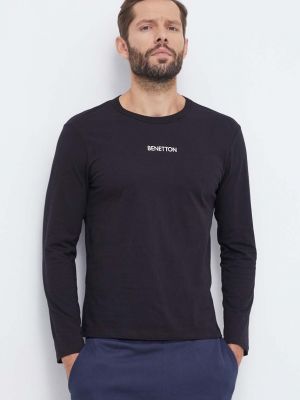 Тениска с дълъг ръкав с принт с дълъг ръкав United Colors Of Benetton черно