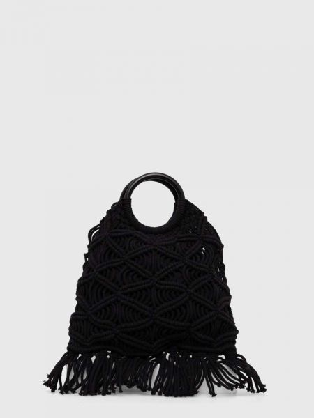Shopperka bawełniana Sisley czarna