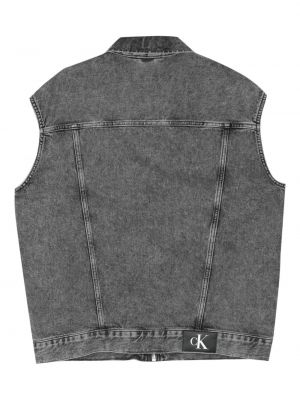 Džínová vesta bez rukávů Calvin Klein Jeans šedá