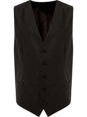 Černá péřová vesta s knoflíky Dolce & Gabbana