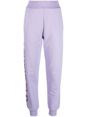 Bavlnené nohavice s potlačou Karl Lagerfeld fialová
