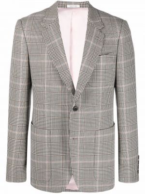 Sjekket blazer Alexander Mcqueen svart