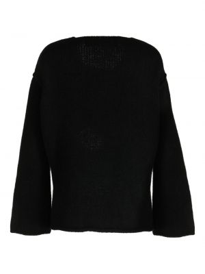 Sweter z przetarciami oversize Isabel Benenato czarny