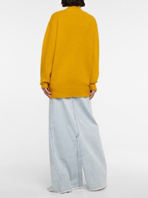 Vlnený sveter z alpaky Dries Van Noten žltá