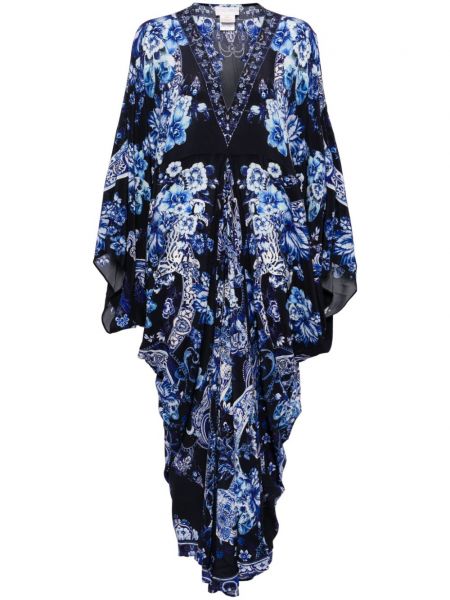 Virágos selyem estélyi ruha nyomtatás Camilla