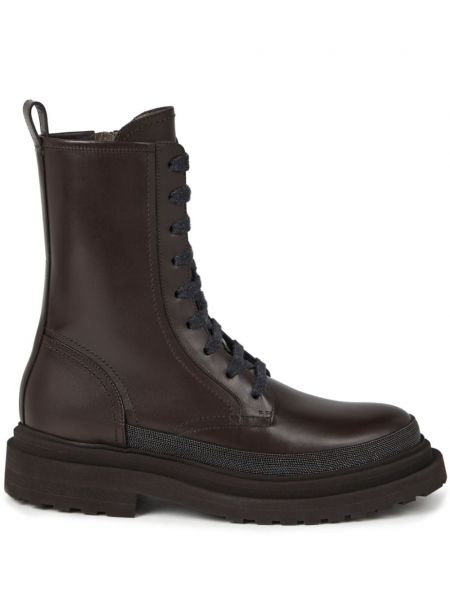 Leder stiefelette Brunello Cucinelli braun