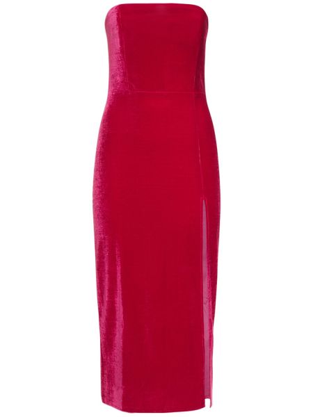 Vestido midi de terciopelo‏‏‎ Reformation rosa