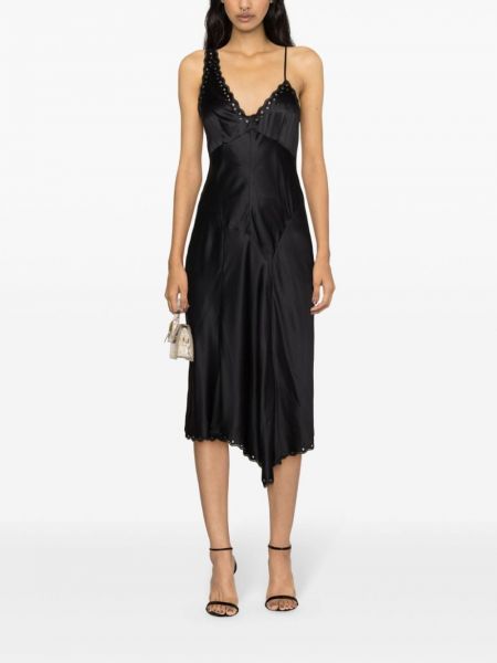 Hedvábné koktejlové šaty Isabel Marant černé