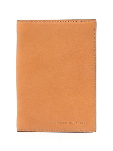 Kožená peňaženka Brunello Cucinelli hnedá