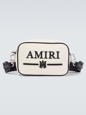 Bavlnená crossbody kabelka s výšivkou Amiri béžová