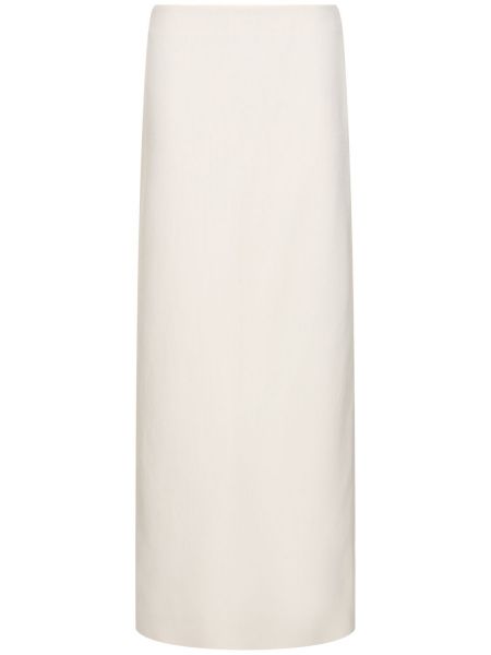 Viskózové lněné dlouhá sukně Ferragamo bílé
