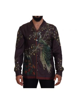 Jedwabna koszula z nadrukiem Dolce And Gabbana