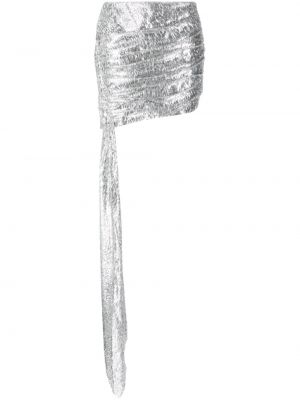 Mini spódniczka drapowana Nué srebrna