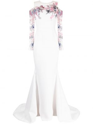 Вечерна рокля от креп Saiid Kobeisy бяло