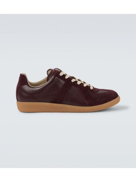 Läder mocka sneakers Maison Margiela röd