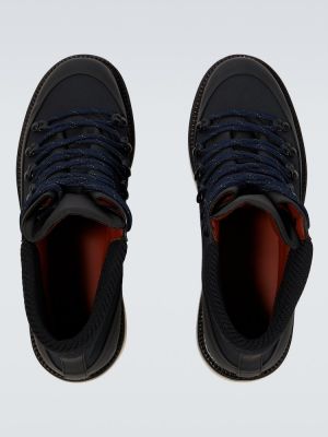 Kožené kotníkové boty Loro Piana černé