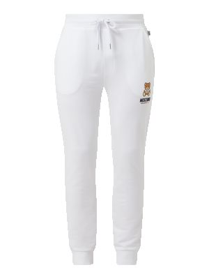 Spodnie 7/8 z nadrukiem Moschino Swim + Underwear białe