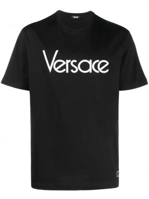 Памучна тениска бродирана Versace