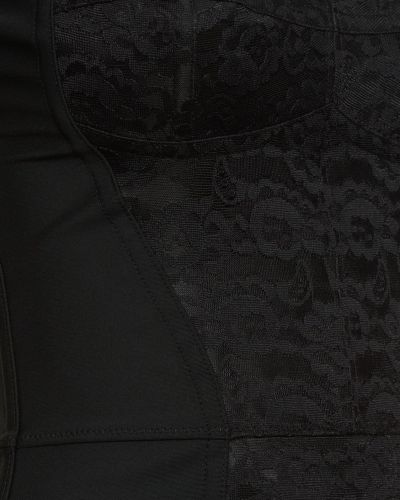 Csipkés szatén mini ruha Dolce & Gabbana fekete