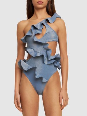 Asimetrični jednodijelni kupaći kostim Zimmermann plava