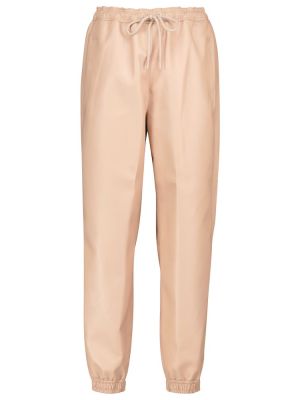 Kožené sportovní kalhoty z imitace kůže Stella Mccartney růžové