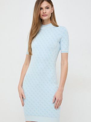 Sukienka mini dopasowana Guess niebieska
