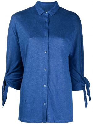 Camisa con lazo Majestic Filatures azul