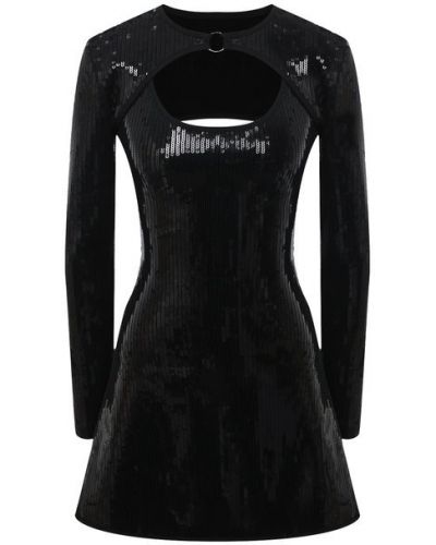 Платье с пайетками David Koma, черное