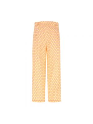 Pantalones rectos con bordado lyocell Mcm naranja