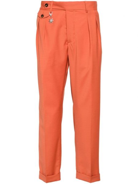 Plisirane hlače chino Manuel Ritz oranžna