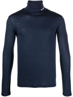 Пуловер с принт Jil Sander синьо