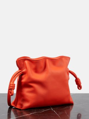 Kožna clutch torbica Loewe narančasta