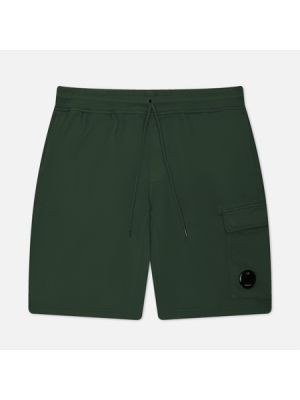 Хлопковые флисовые шорты карго C.p. Company зеленые