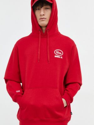 Pamučna hoodie s kapuljačom Vans crvena