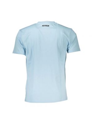 Koszulka z nadrukiem Cavalli Class niebieska