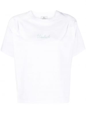 Плисирана тениска с принт Woolrich бяло