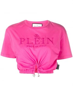 Crop top med broderi Philipp Plein rosa