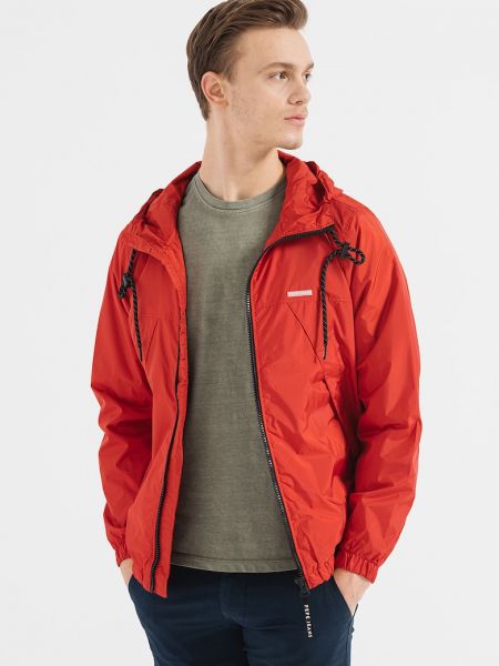 Джинсовая куртка с капюшоном Pepe Jeans London красная